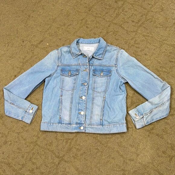 MNG Denim Women’s XS Washed Blue Jean Jacket - Picture 9 of 9